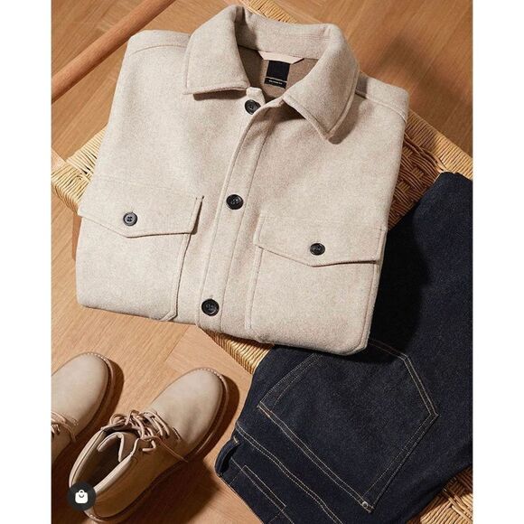 H&M Mens Shirt Jacket Shacket Relaxed Fit NWT - Picture 2 of 8